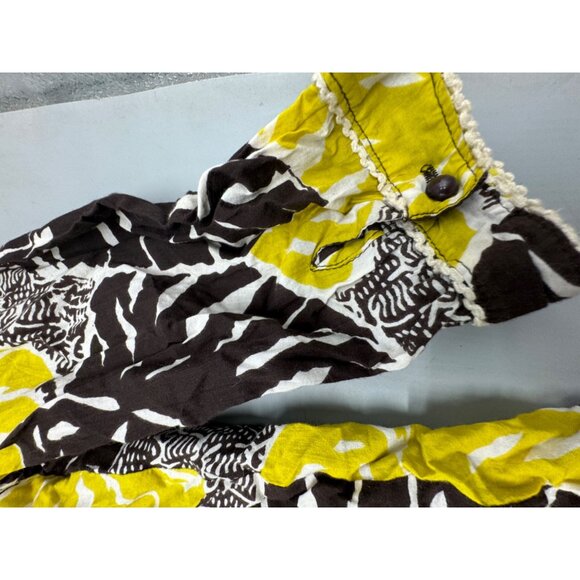 Boho life Style Lightweight Button-Down Top Lace Trim Tropical Print Size M READ - Picture 8 of 9